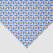 ヴィンテージの茶色がかった鋼色バルセロナの花びらの幾何学的なタイル 薄葉紙 (詳細)