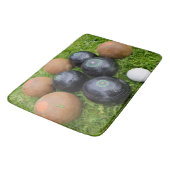 ヴィンテージの茶色と黒の芝生のボール バスマット (アングル)