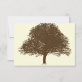 ヴィンテージの茶色のオークの木のクリームの応答カード 出欠カード (裏面)