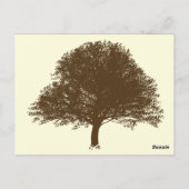 ヴィンテージの茶色のオークの木クリームテーブル番号 ポストカード (裏面)