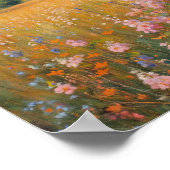 ヴィンテージの草原の野の花の風景の壁のアート ポスター (角)