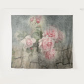 ヴィンテージの荒々しいバラ - アンティークフラワー タペストリー (正面(横))