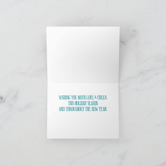 ヴィンテージの荒い鼻息のパグのクリスマスカード シーズンカード (内部)