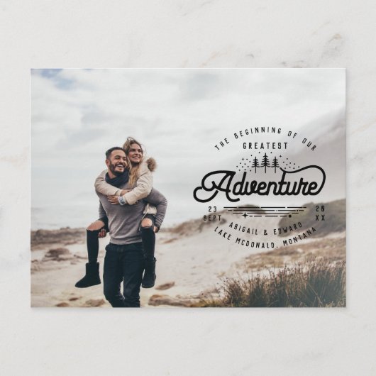 ヴィンテージの荒涼とした森林写真が日付を救う 案内ポストカード (正面)