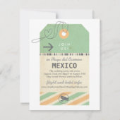 ヴィンテージの荷物のラベルの行先の結婚式の保存の日付 セーブザデート (裏面)