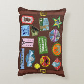 ヴィンテージの荷物の世界旅行スーツケースのステッカーの名前 アクセントクッション (裏面(縦))