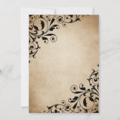 ヴィンテージの華やかな渦巻きリハーサルディナー 招待状 (裏面)