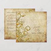 ヴィンテージの華やかな渦巻き 招待状 (正面/裏面)
