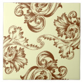 ヴィンテージの華やかな（薄茶色） タイル (正面)