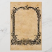 ヴィンテージの華美で装飾的なボーダー 便箋 (正面)