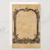 ヴィンテージの華美で装飾的なボーダー 便箋 (正面/裏面)