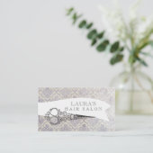 ヴィンテージの華美なはさみのヘアーサロンの名刺 名刺 (スタンド正面)