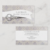 ヴィンテージの華美なはさみのヘアーサロンの名刺 名刺 (正面/裏面)