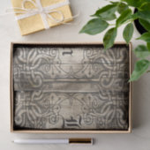 ヴィンテージの華美なボーダー暗い木製のパーソナライズな名前 薄葉紙 (ギフト)