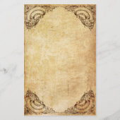 ヴィンテージの華美なリボンの文房具 便箋 (正面)