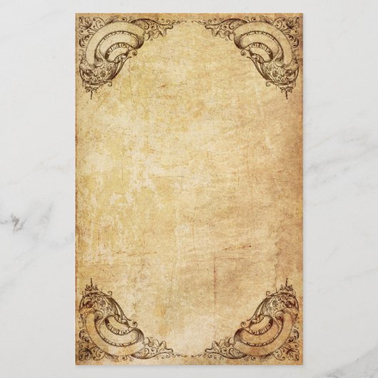 ヴィンテージの華美なリボンの文房具 便箋 (正面)