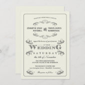 ヴィンテージの華美な華麗さの結婚式招待状 招待状 (正面/裏面)