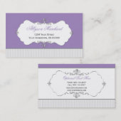 ヴィンテージの華美な銀は紫色の灰色のストライプ渦巻きます 名刺 (正面/裏面)