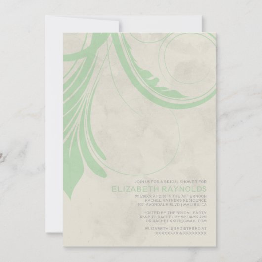 ヴィンテージの華麗さのブライダルシャワー招待状 招待状 (正面)