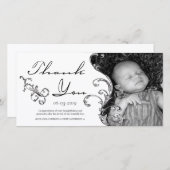 ヴィンテージの華麗さの新生児のサンキューカード サンキューカード (正面/裏面)