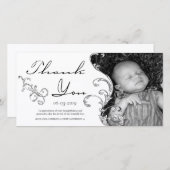 ヴィンテージの華麗さの新生児のサンキューカード サンキューカード (正面/裏面)