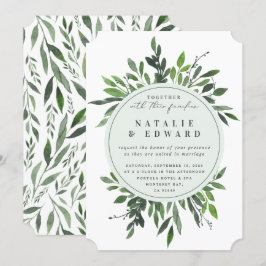 ヴィンテージの葉のフレーム ウェディング招待状 招待状