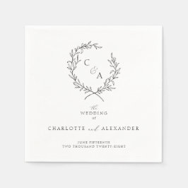 ヴィンテージの葉のリース、ファインアート スタンダードカクテルナプキン