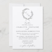 ヴィンテージの葉のリース、ファインアート 招待状 (正面)