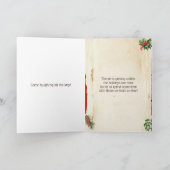 ヴィンテージの葉の果実の水の色メリークリスマス カード (内部)