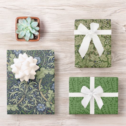 ヴィンテージの葉モリス海藻のイバラ巻き ラッピングペーパーシート