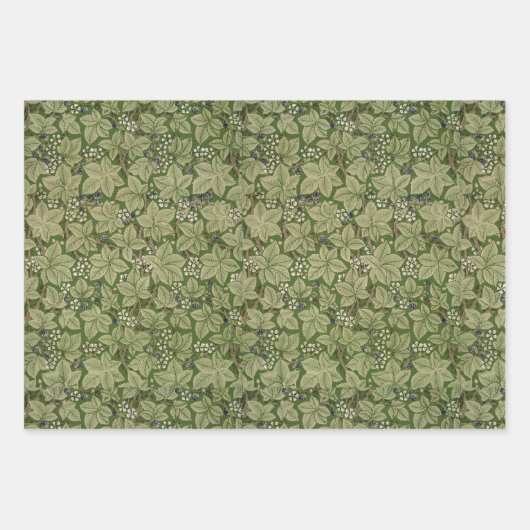 ヴィンテージの葉モリス海藻のイバラ巻き ラッピングペーパーシート (正面2)