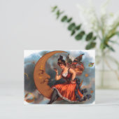 ヴィンテージの葉巻ラベルアート、月上のビクトリアンフェアリー ポストカード (スタンド正面)