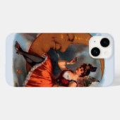 ヴィンテージの葉巻ラベルアート、月上のビクトリアンフェアリー Case-Mate iPhoneケース (裏面 (横))