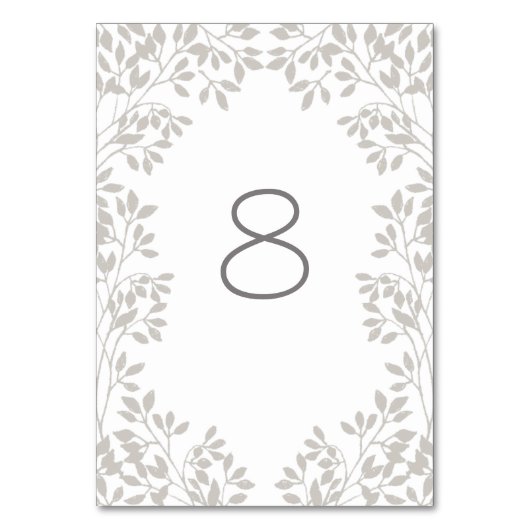 ヴィンテージの葉結婚枠 テーブルナンバー (正面)