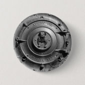 ヴィンテージの蒸気のトラクターの前部 缶バッジ (正面)