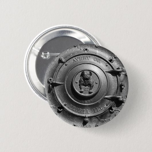 ヴィンテージの蒸気のトラクターの前部 缶バッジ (正面&裏面)