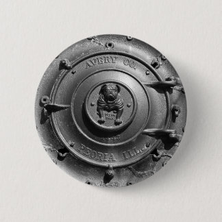 ヴィンテージの蒸気のトラクターの前部 缶バッジ