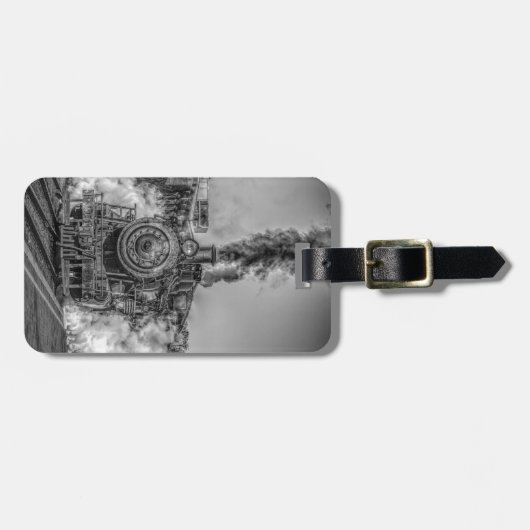 ヴィンテージの蒸気の列車のデザインの荷物のラベル ラゲッジタグ (正面横)