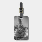 ヴィンテージの蒸気の列車のデザインの荷物のラベル ラゲッジタグ (正面縦)