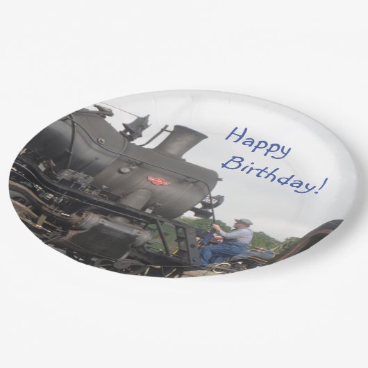 ヴィンテージの蒸気の列車 ペーパープレート (アングル)