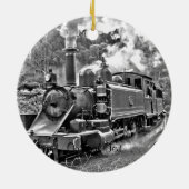 ヴィンテージの蒸気機関の列車 セラミックオーナメント (裏面)