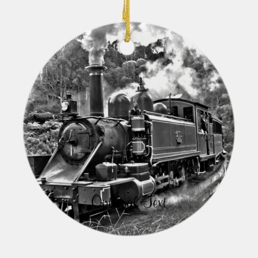 ヴィンテージの蒸気機関の列車 セラミックオーナメント (裏面)