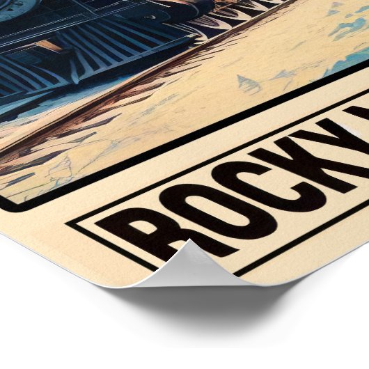 ヴィンテージの蒸気機関車 ポスター (角)