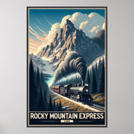 ヴィンテージの蒸気機関車 ポスター