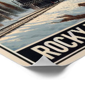 ヴィンテージの蒸気機関車 ポスター (角)