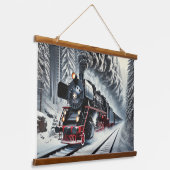 ヴィンテージの蒸気機関車 吊り下げ型タペストリー (傾斜あり)