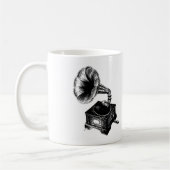 ヴィンテージの蓄音機 コーヒーマグカップ (左)