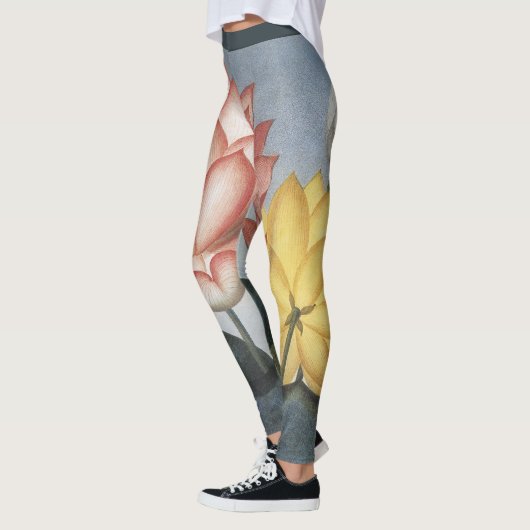 ヴィンテージの蓮の花、神聖なエジプトの豆 レギンス (左)