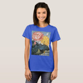 ヴィンテージの蓮の花、神聖なエジプトの豆 Tシャツ (正面フル)