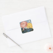 ヴィンテージの蓮の花、聖なるエジプトの豆 スクエアシール (封筒)